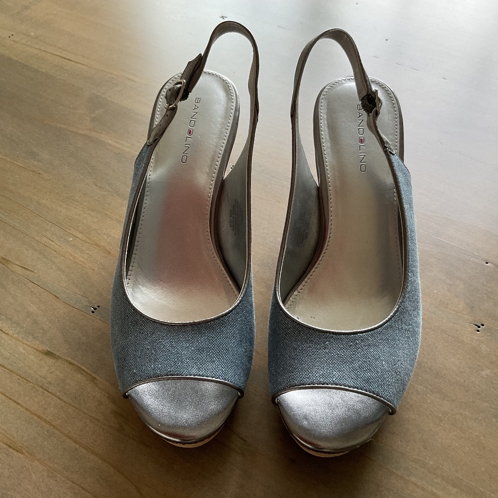 Bandolino Blue Denim Wedge Sandal